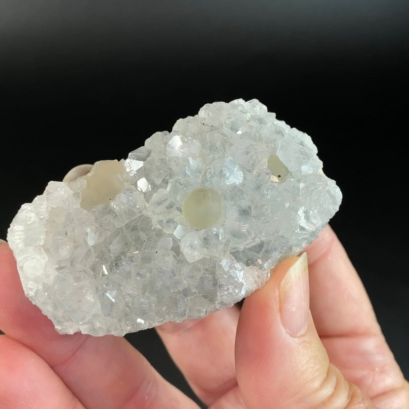 Botryoidal Fluorite on Quartz, Mahodari, Nashik District, Maharashtra, India