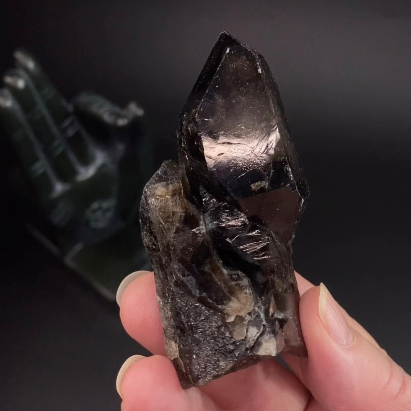 Smoky Etched Quartz Crystal from Minas Gerais, Brazil
