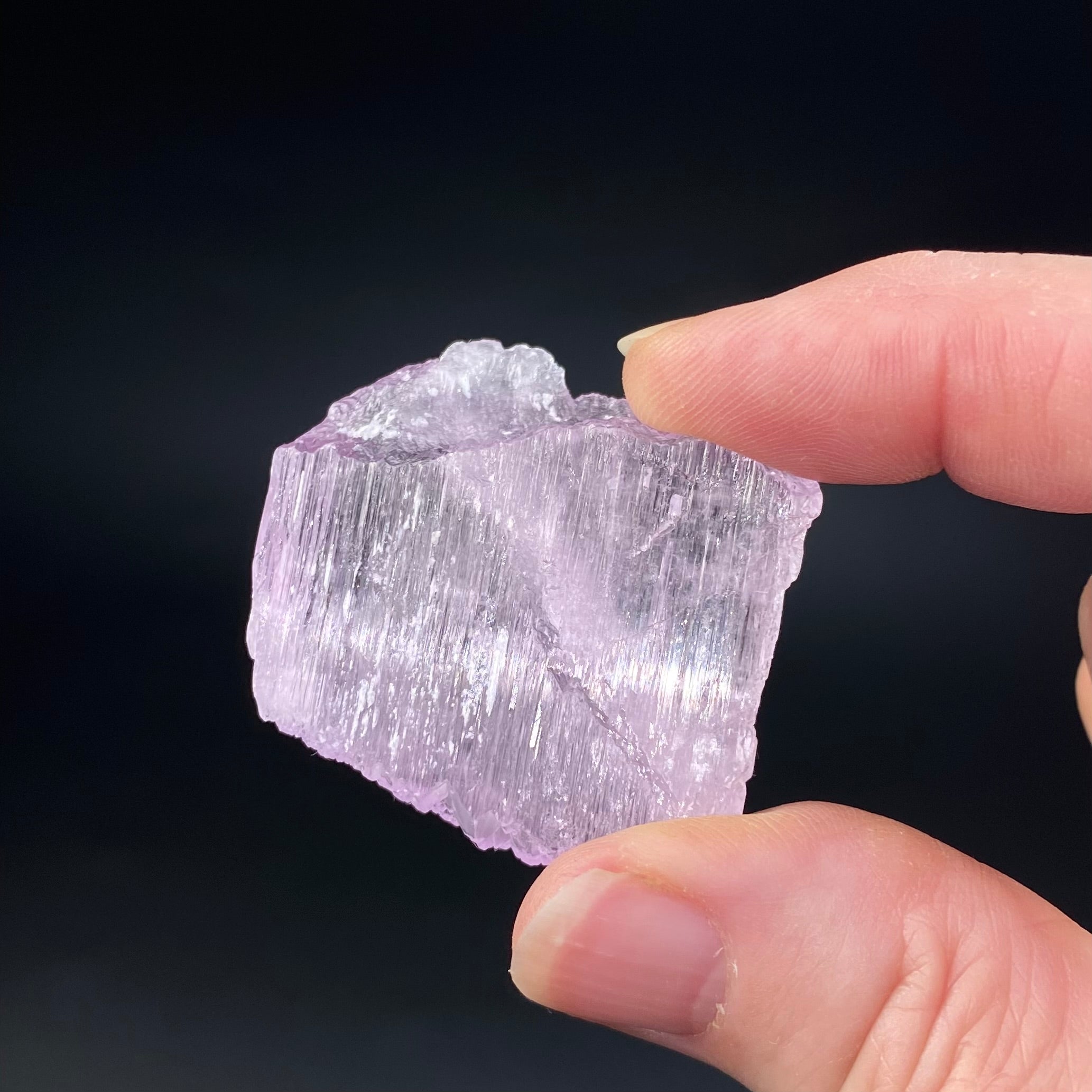 Pink Kunzite Spodumene Crystal, Fluorescent with Multiple Terminations