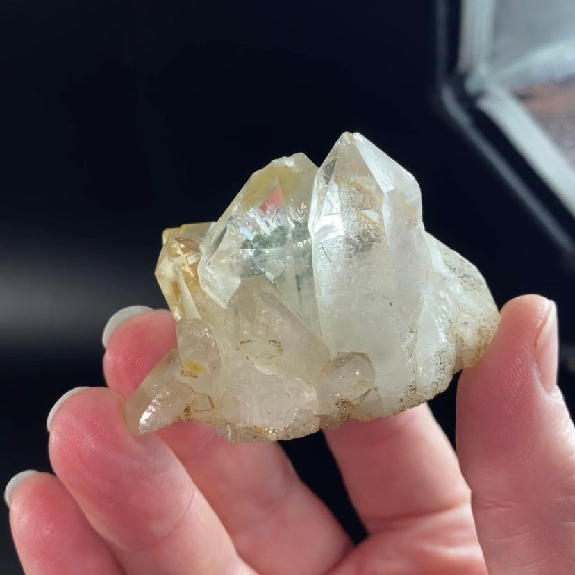 Chlorite Included Quartz Cluster with Iron Oxide