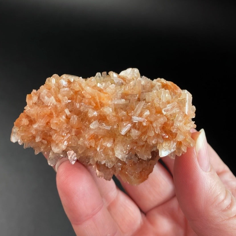 Orange & Clear Heulandite Fan Crystal Cluster