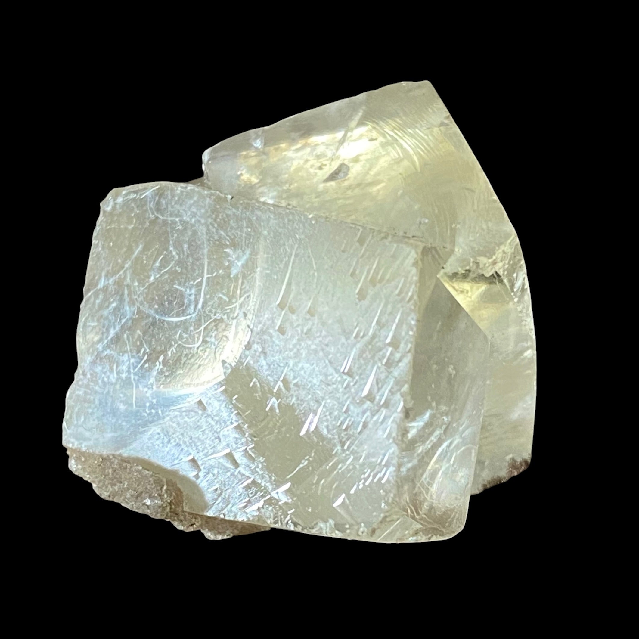 Light Golden Rhombic Calcite Cluster with Record Keepers