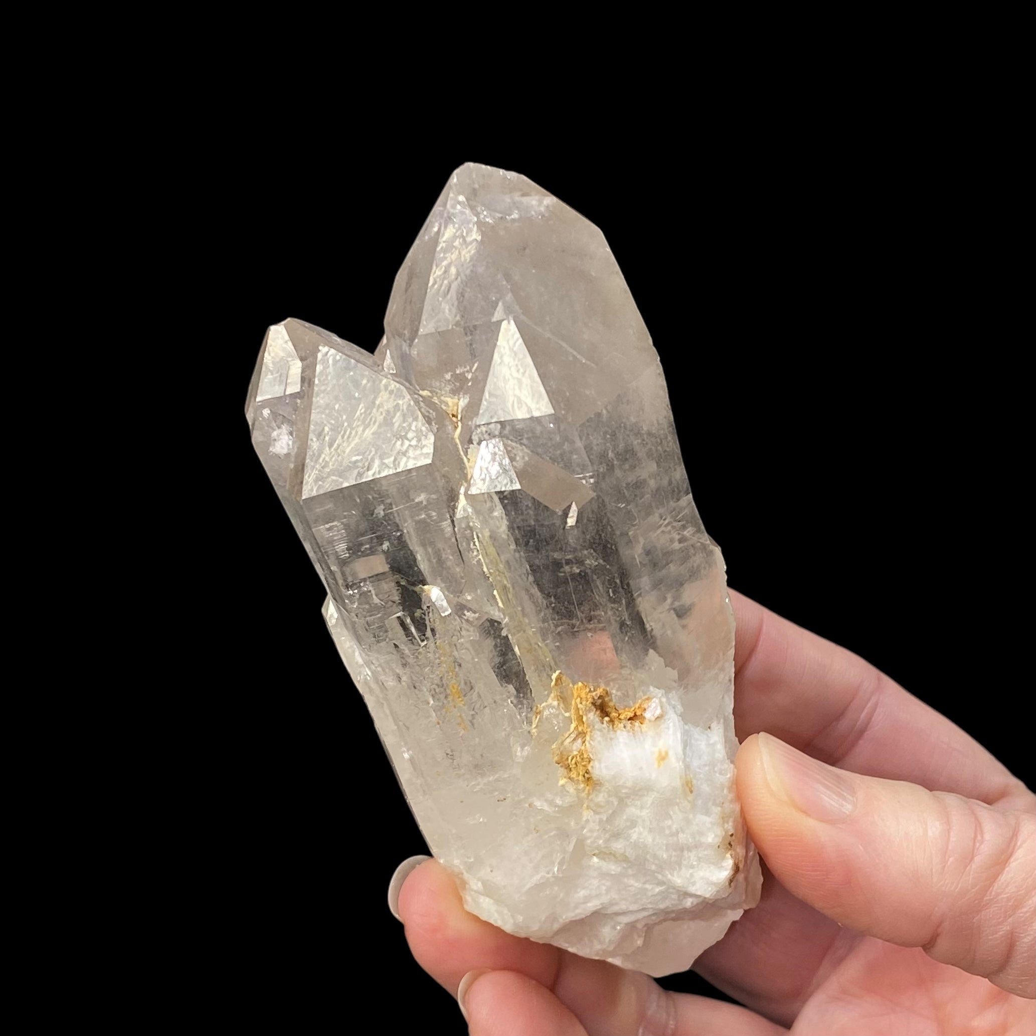 Clear Himalayan Quartz Crystal Cluster with Macromosaic Patterns