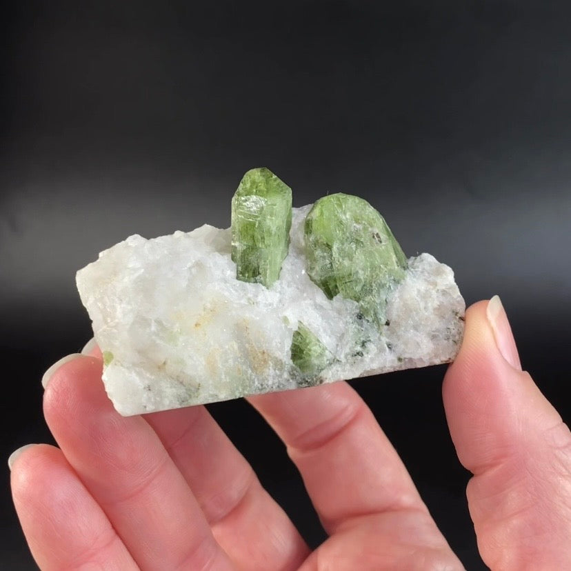 Diopside Crystals on Marble Matrix, Badakhshan, Afghanistan