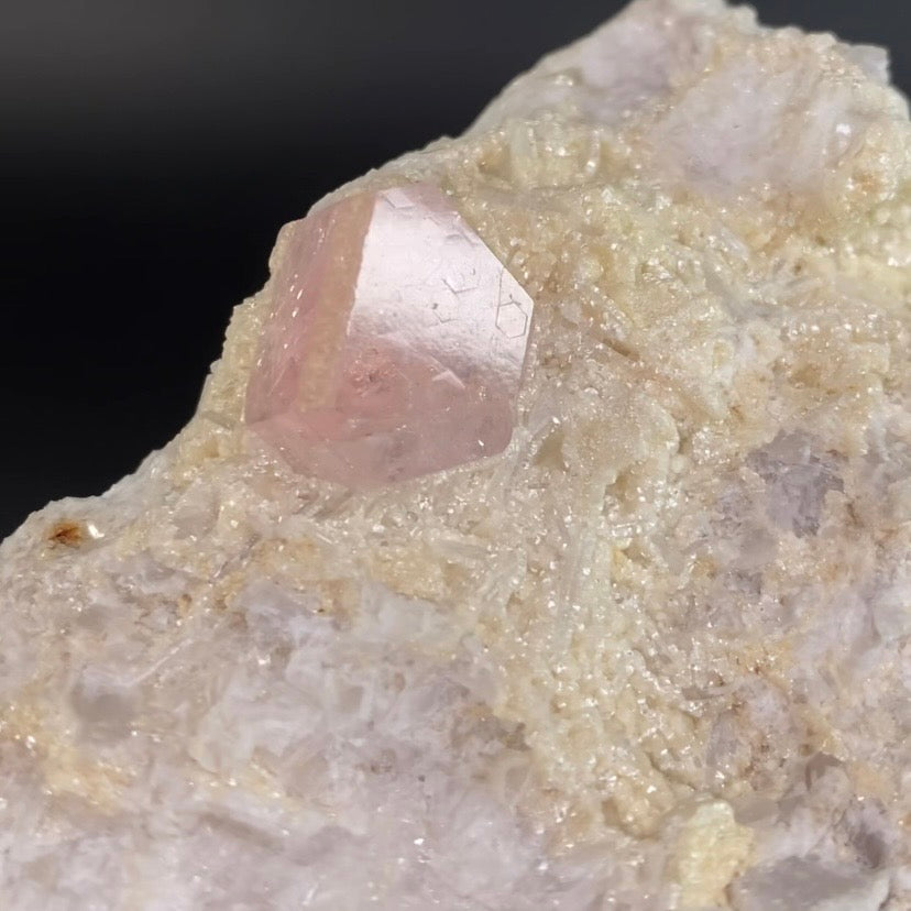 Fluorescent Pink Fluorapatite Crystal with Cleavelandite and Mica on Matrix - Record Keepers