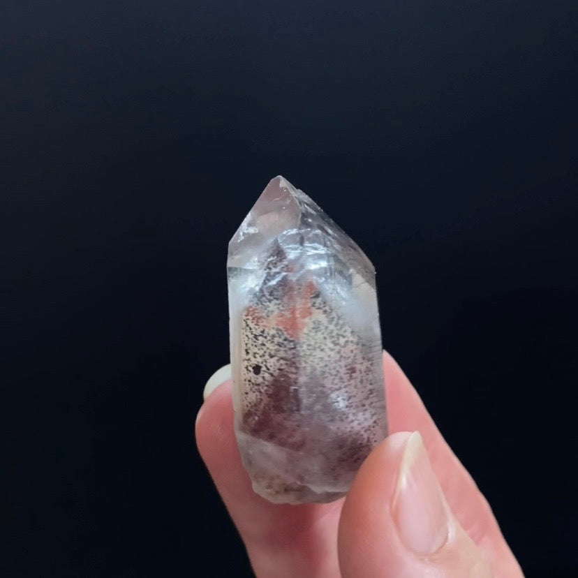 Red Hematite Double Phantom Sunset Quartz Crystal - Tamil Nadu, India