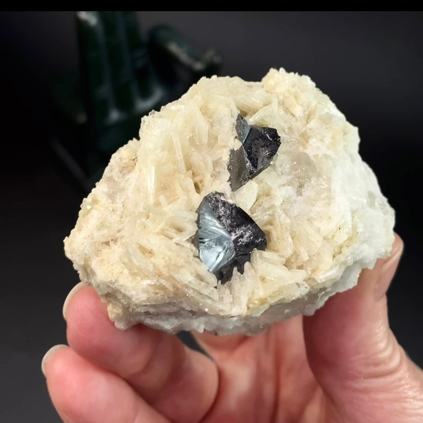 Cassiterite Crystals on Cleavelandite Matrix