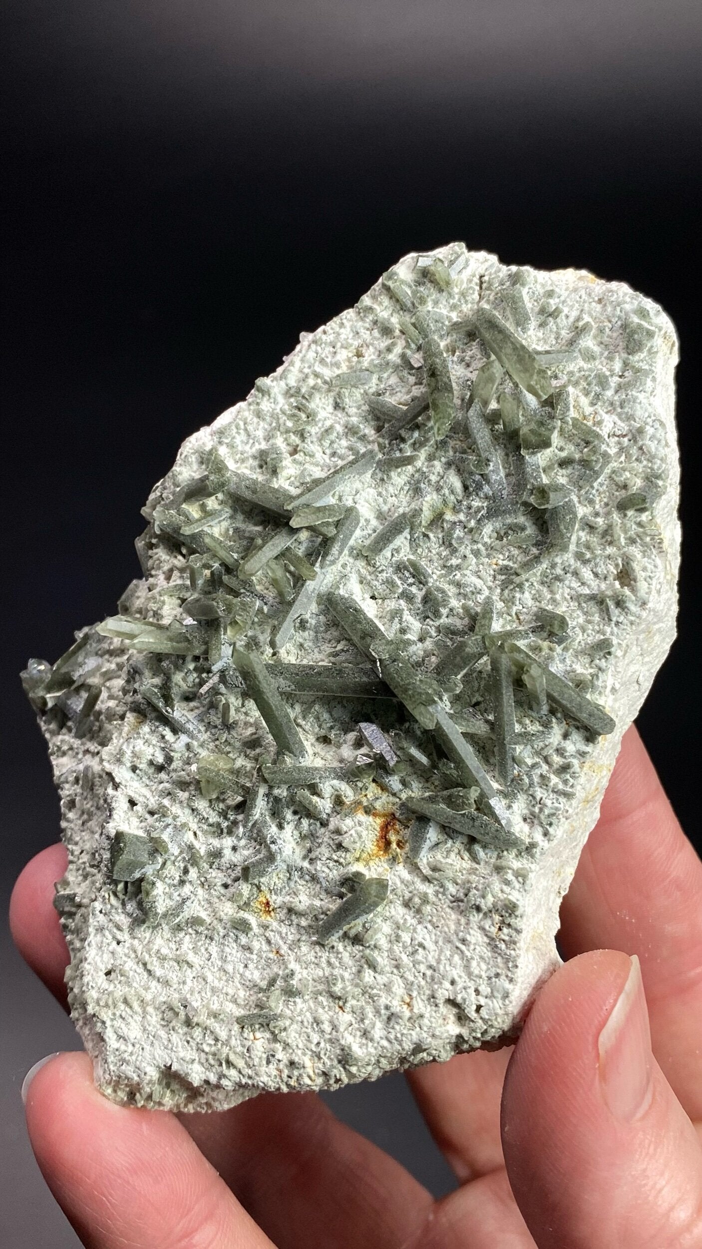 Chlorite Included Quartz Needle - Like Crystals on Matrix