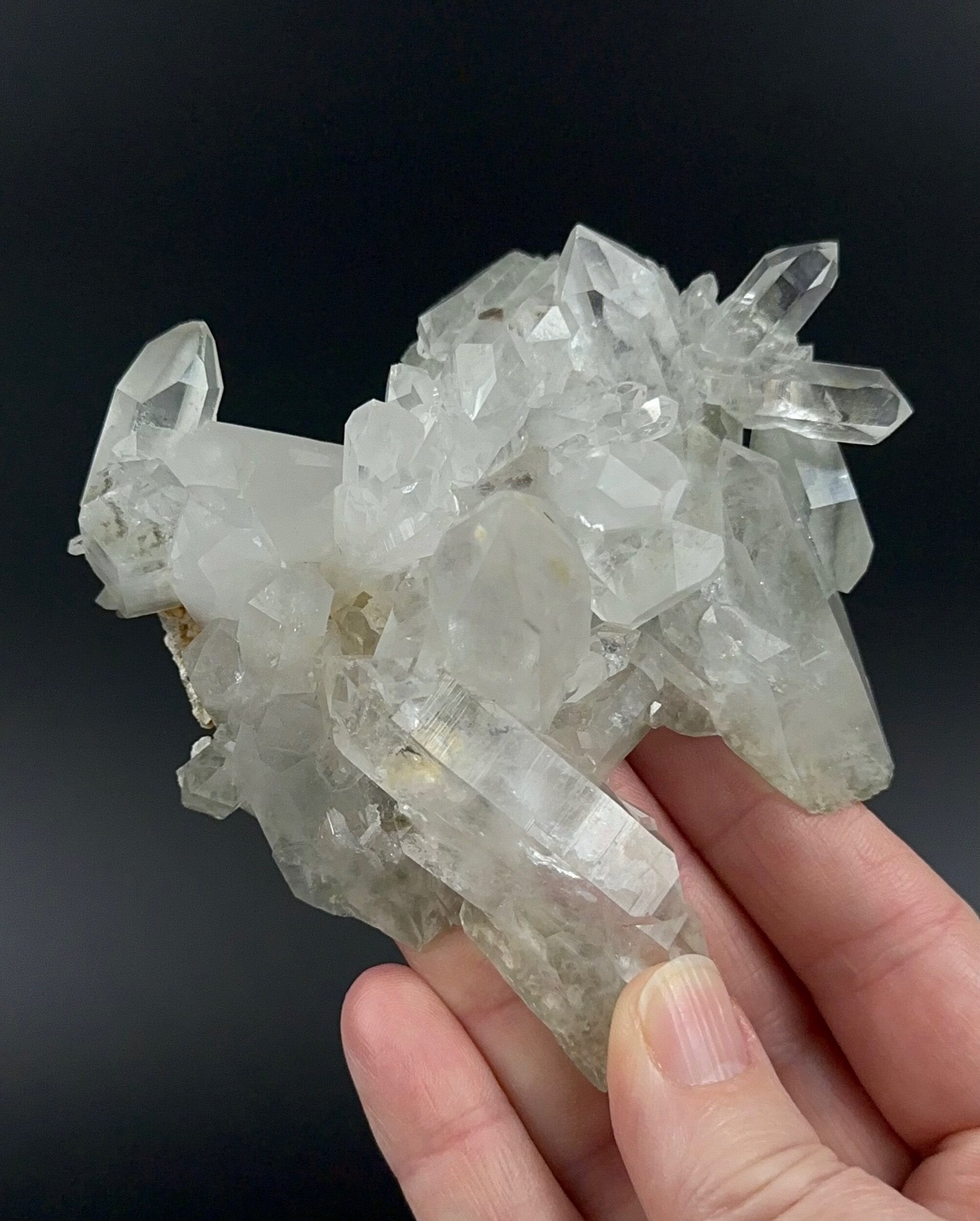 Chlorite Included Himalayan Quartz Crystal Cluster