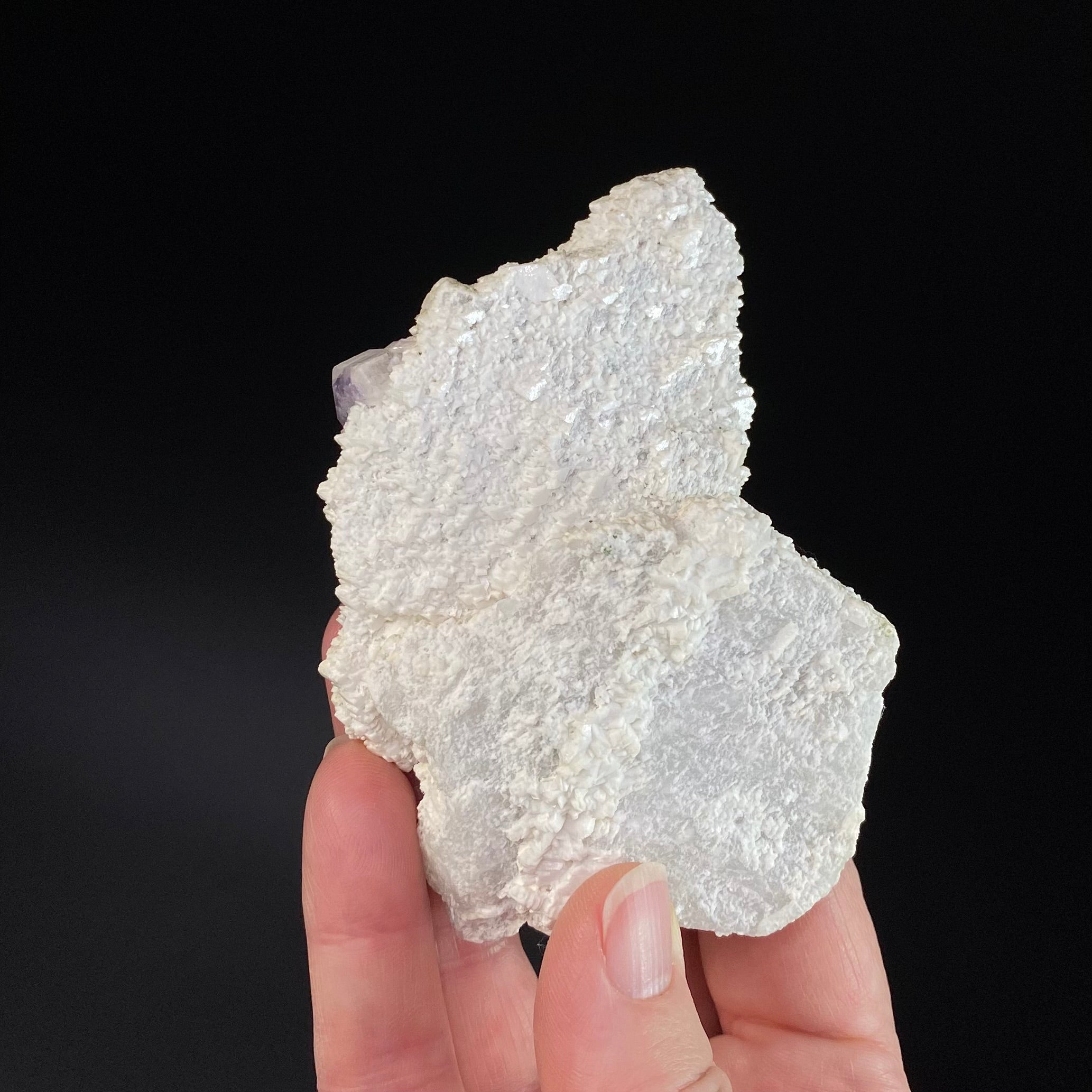 Double Terminated Purple and White Apatite Crystals on Unique Feldspar Matrix from Pech, Afghanistan