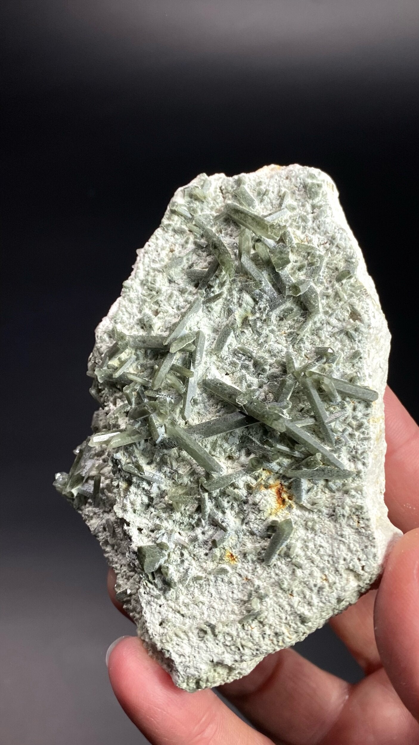 Chlorite Included Quartz Needle - Like Crystals on Matrix