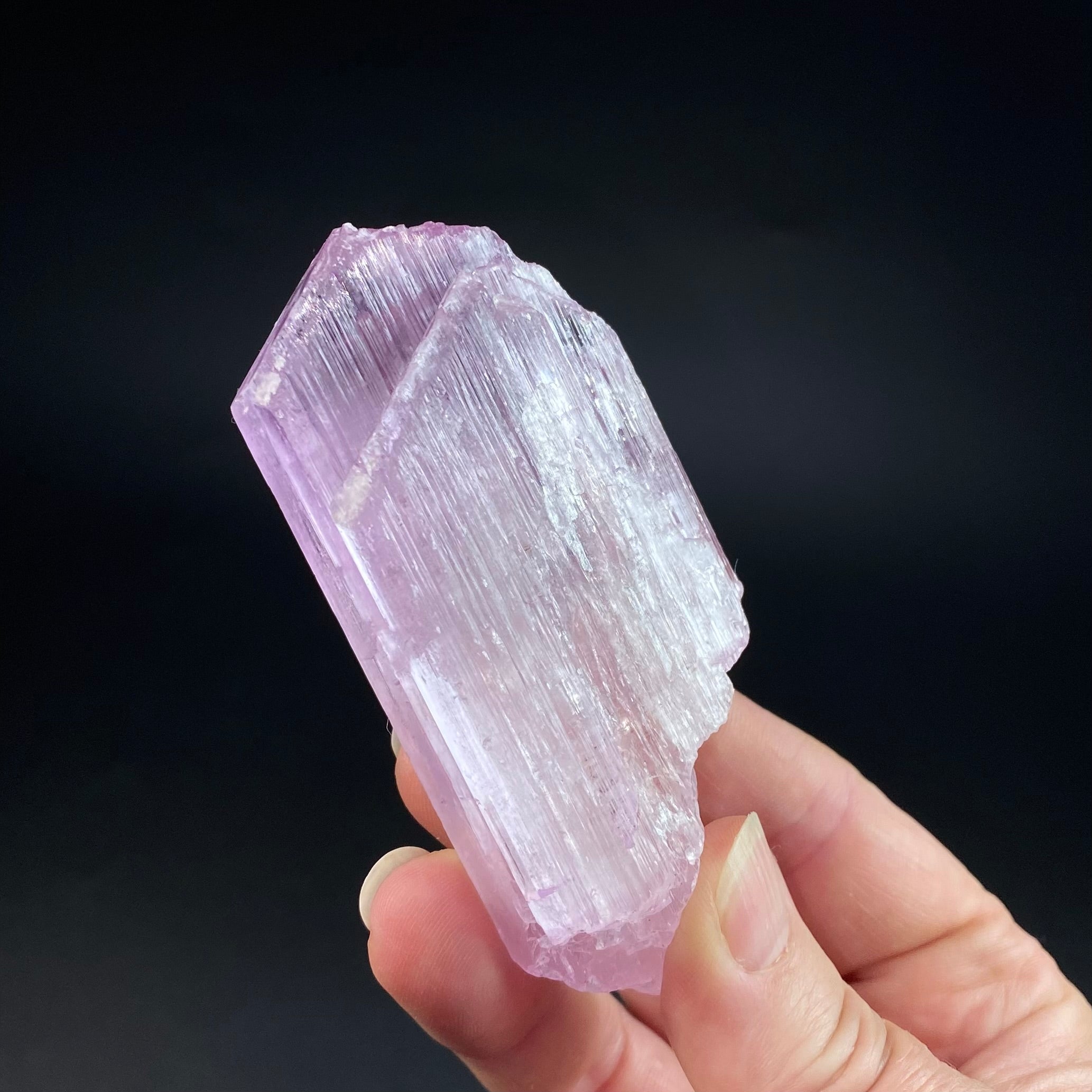 Large Pink Kunzite Spodumene Crystal, Fluorescent