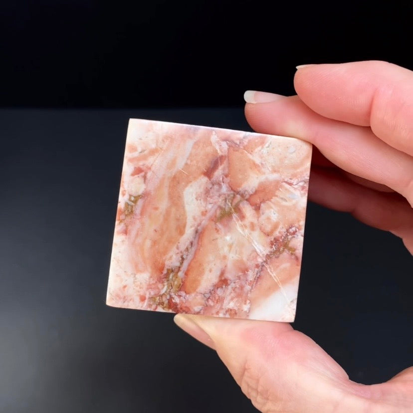 Rose Garden Agate Polished Cube
