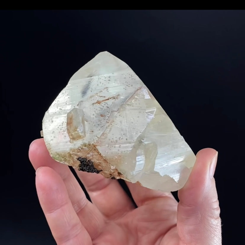 Light Golden Calcite Crystal with Rainbows