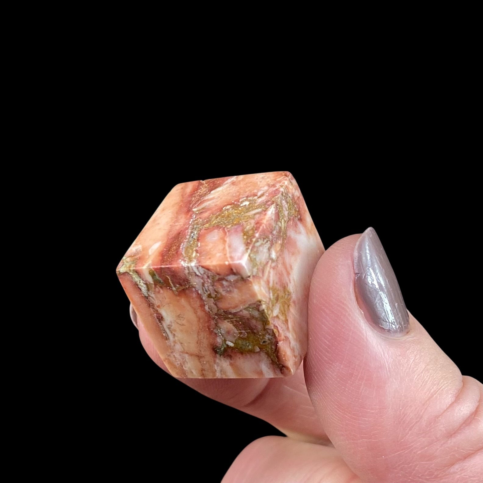 Rose Garden Agate Polished Cube