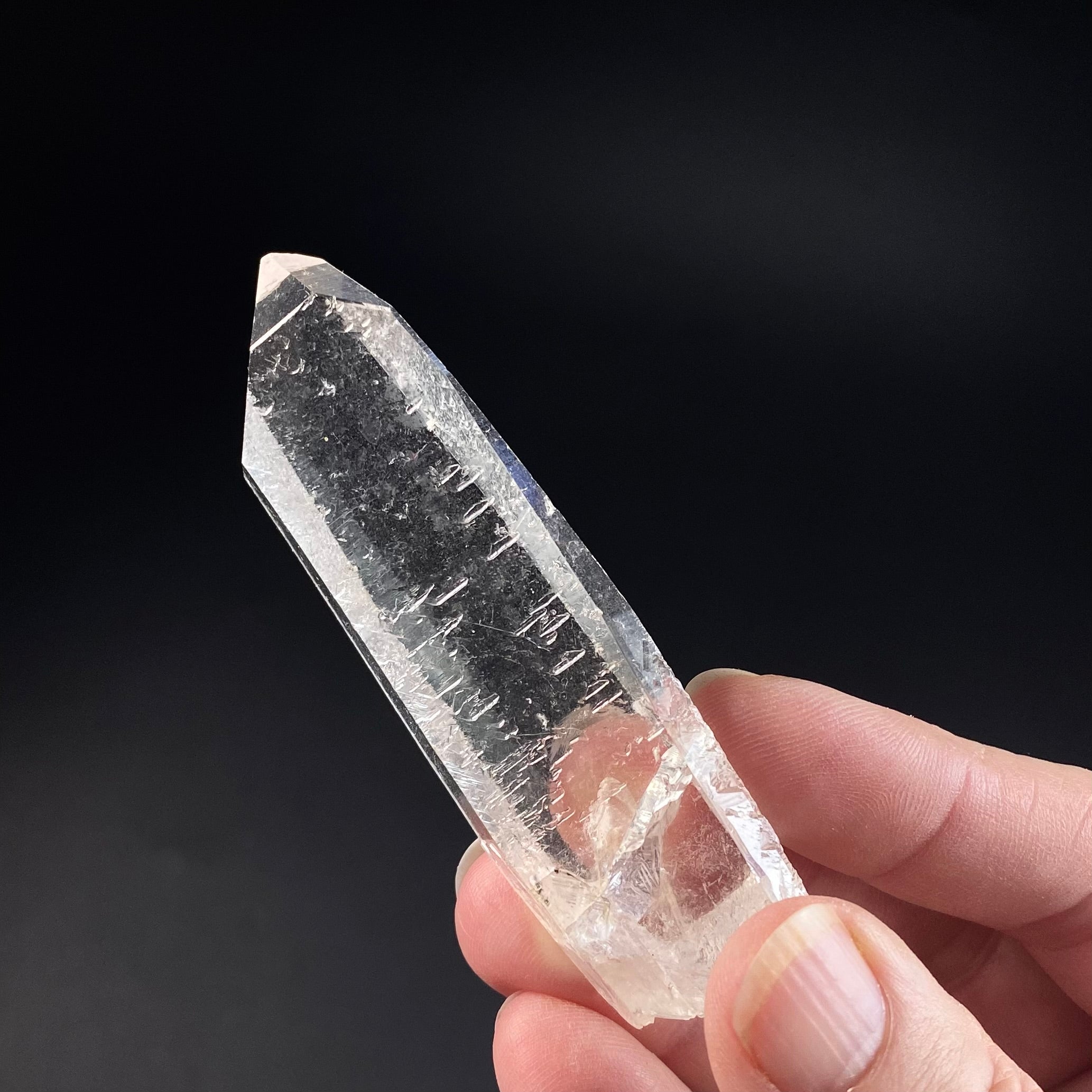 Water Clear Quartz Crystal with Starbrary Markings, Minas Gerais, Brazil