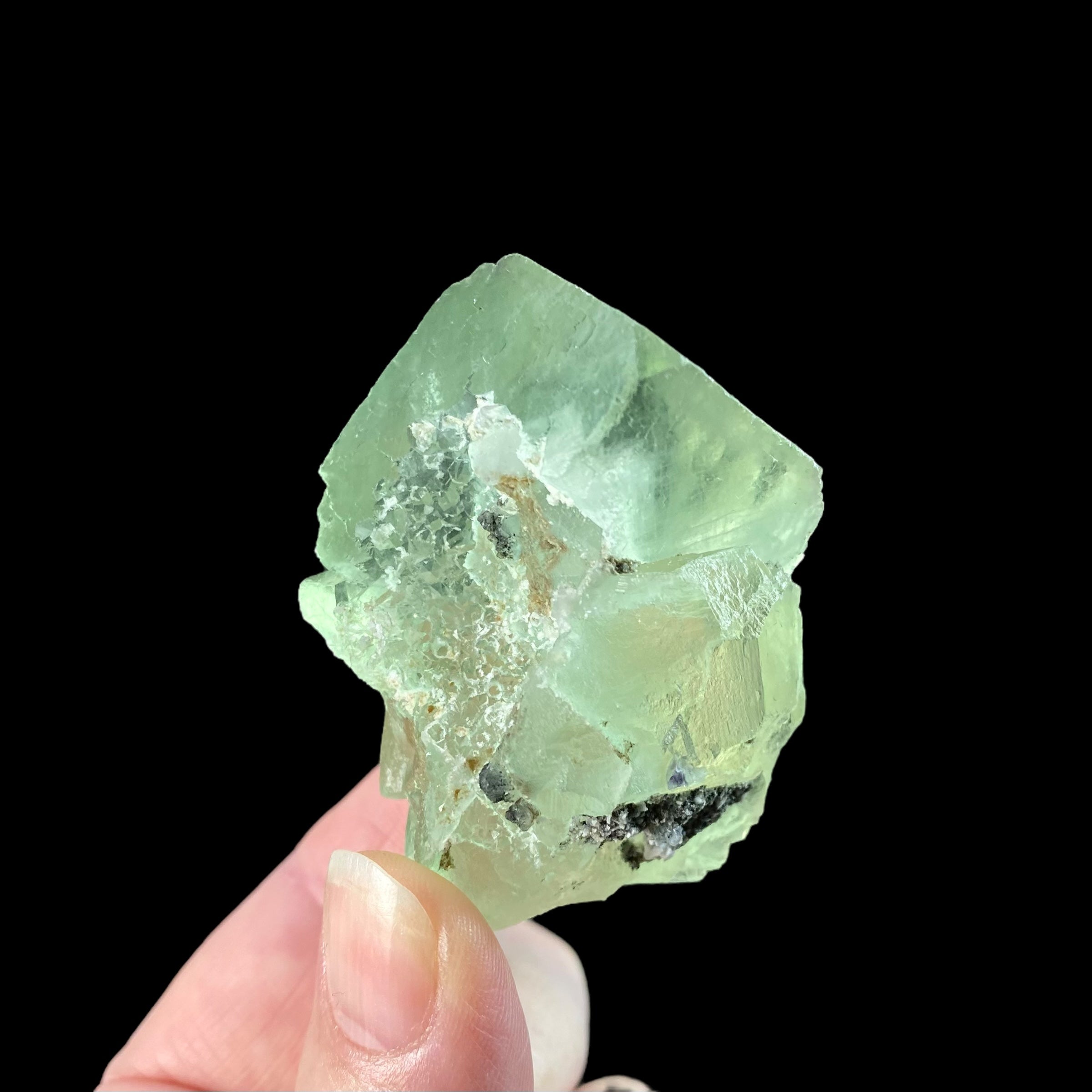 Clear Green Cubic Fluorite Cluster