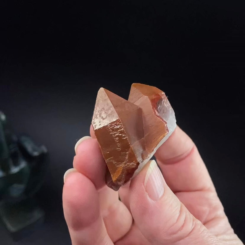 Red Hematite Quartz Crystal Specimen from Tourash, Morocco