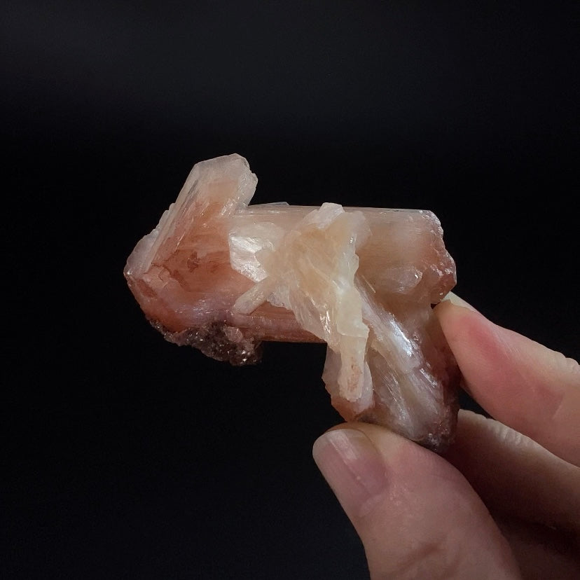 Peach and Red Hematite Stilbite Cluster, Maharashtra, India