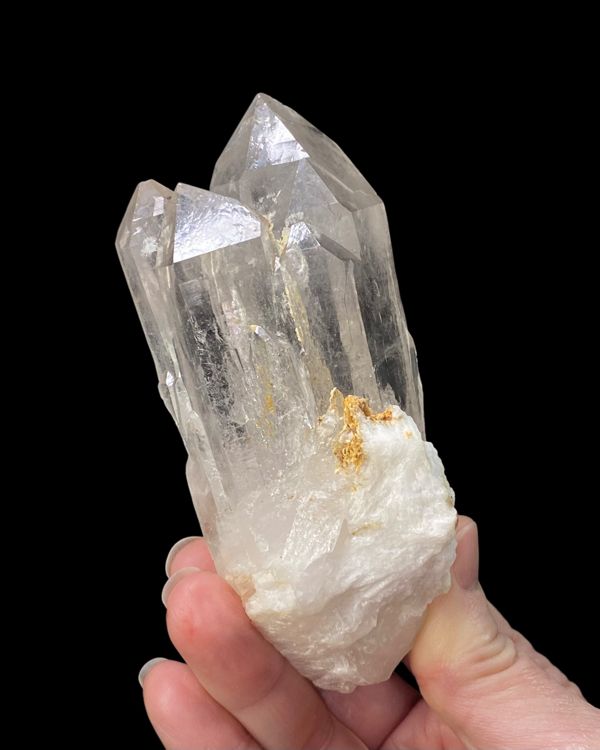 Clear Himalayan Quartz Crystal Cluster with Macromosaic Patterns