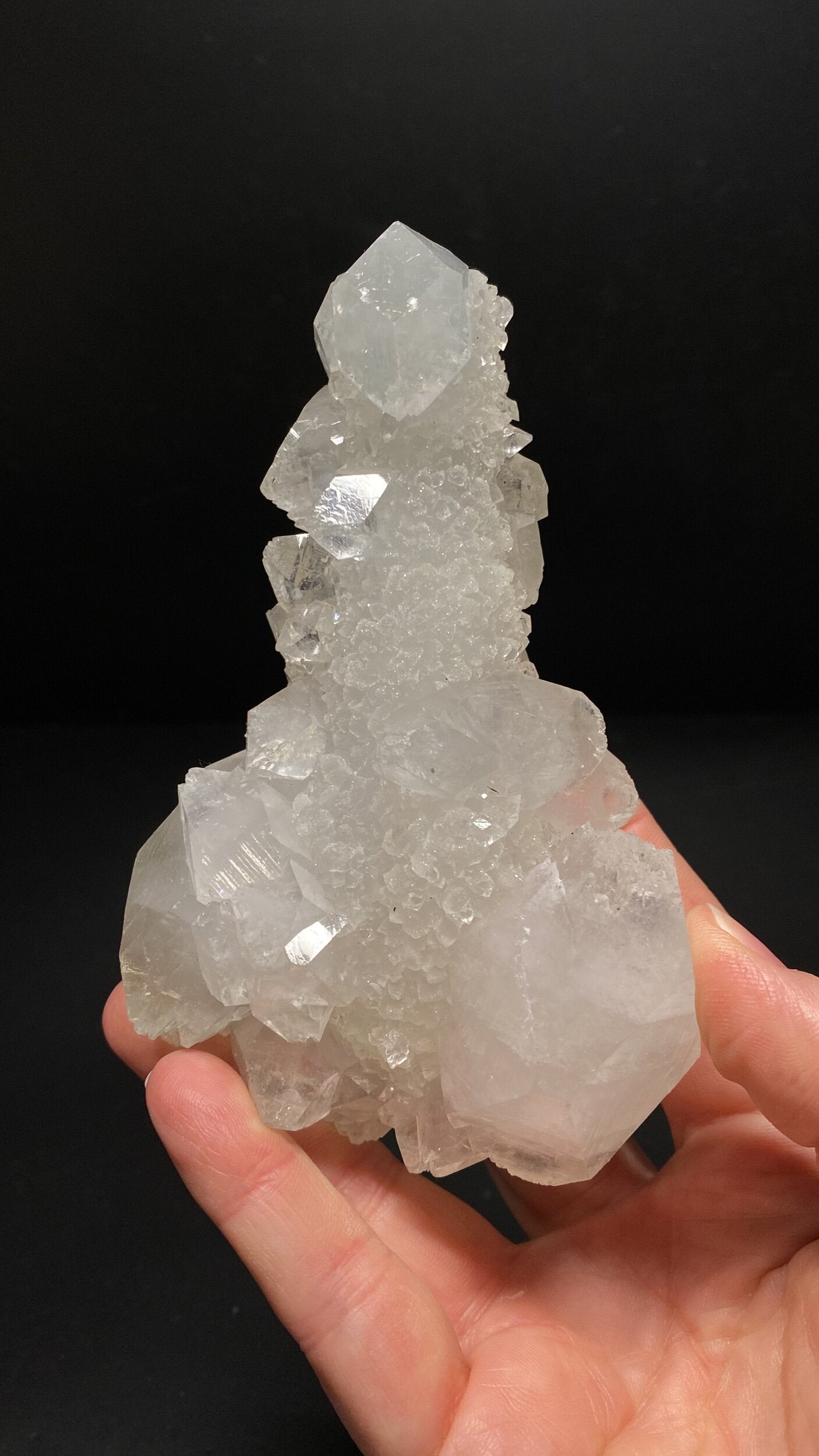 Clear Apophyllite Stalactite Formation Cluster