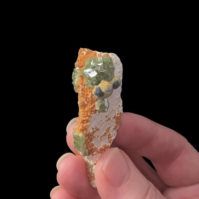 Green Demantoid Garnet Crystals on Matrix