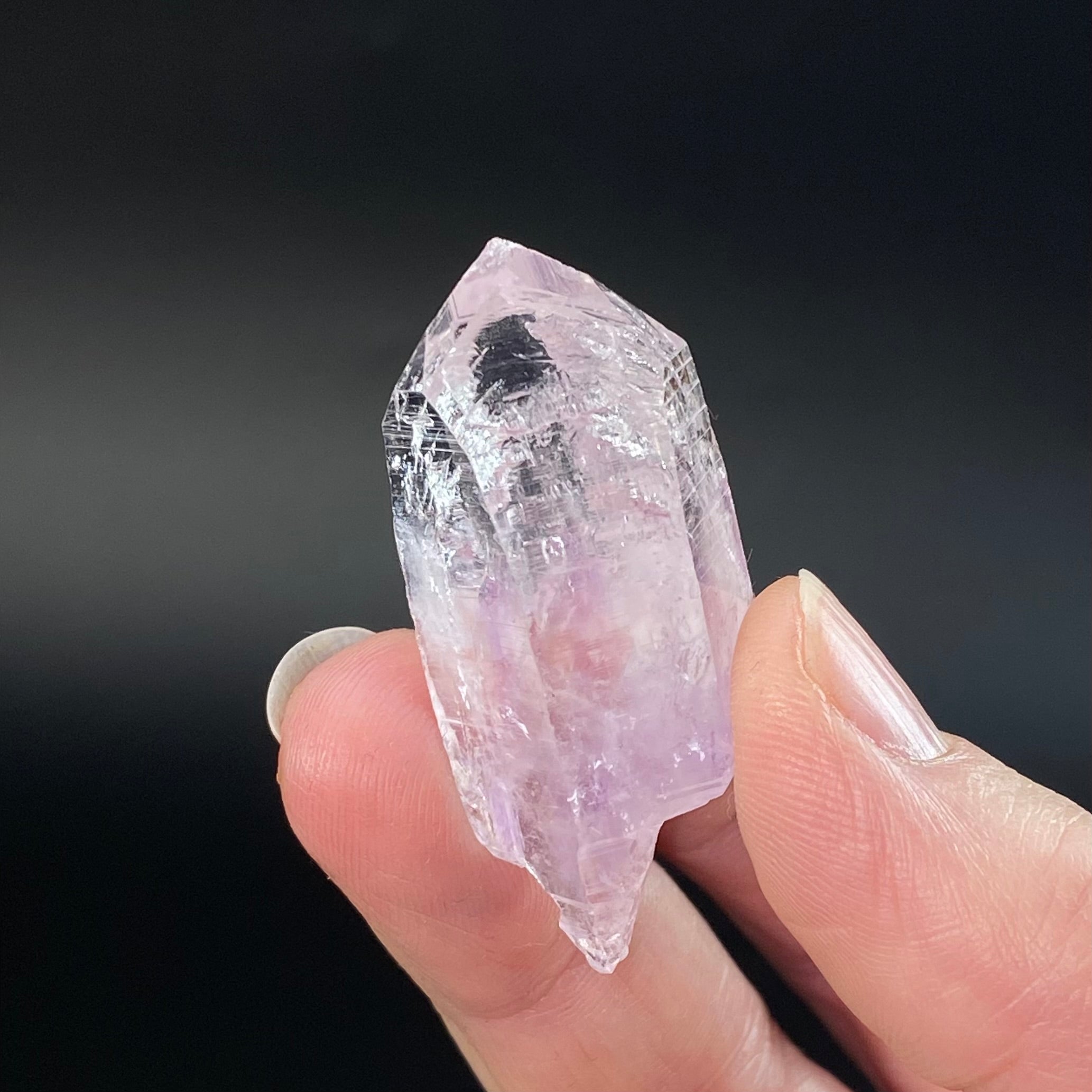 Trigonal Habit Amethyst Crystal with Enhydro Two Phase Inclusion from Vera Cruz, Mexico