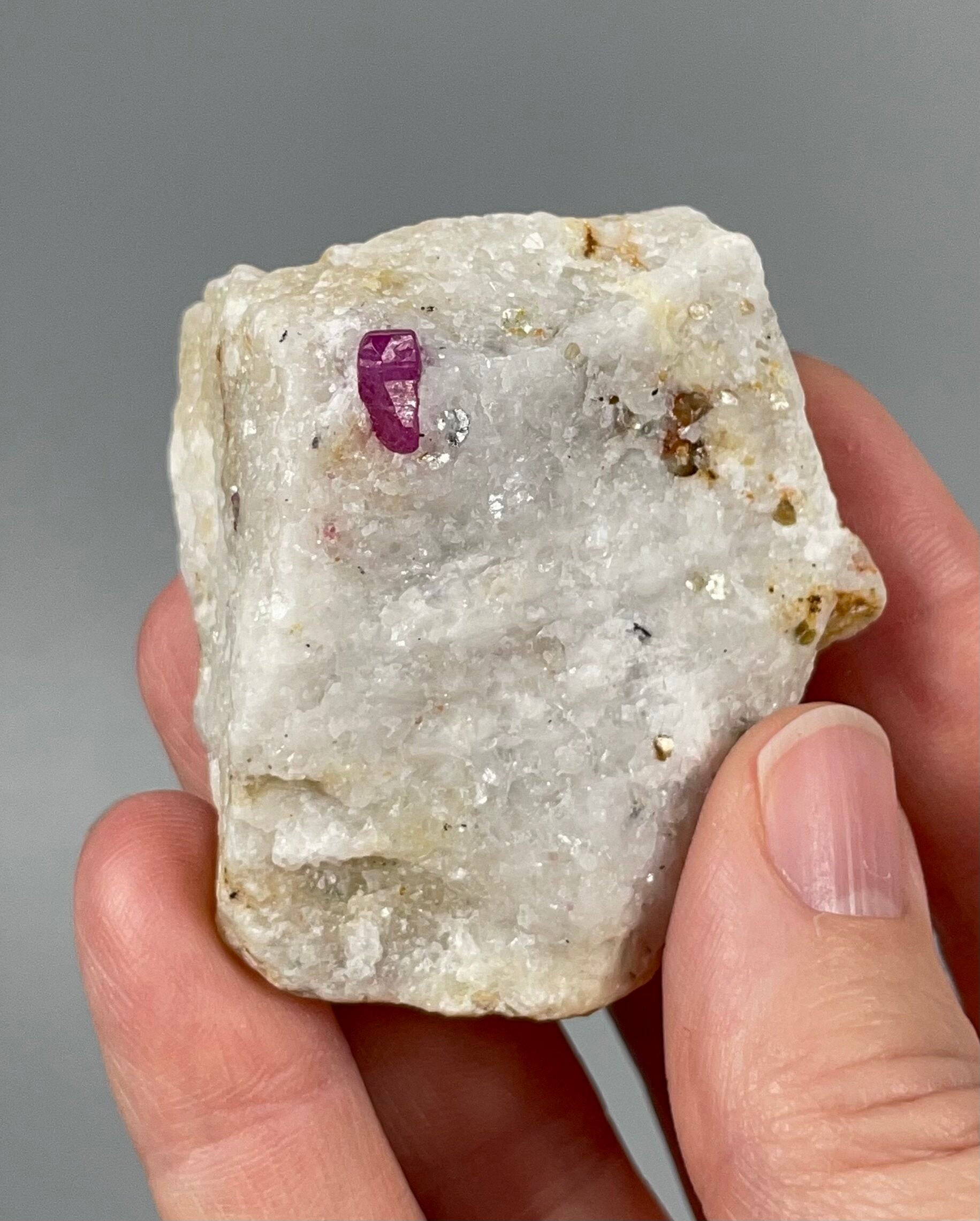 Ruby Crystal on Marble Matrix