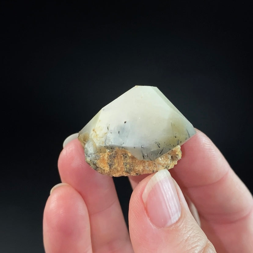 Double Terminated Astrophyllite and Aegirine Included Quartz Crystal Zagi Mountain, Pakistan