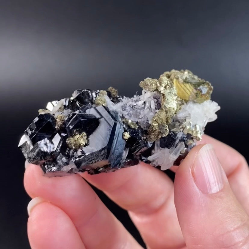 Sphalerite Cluster with Pyrite and Quartz from Trepça Mines, Kosovo