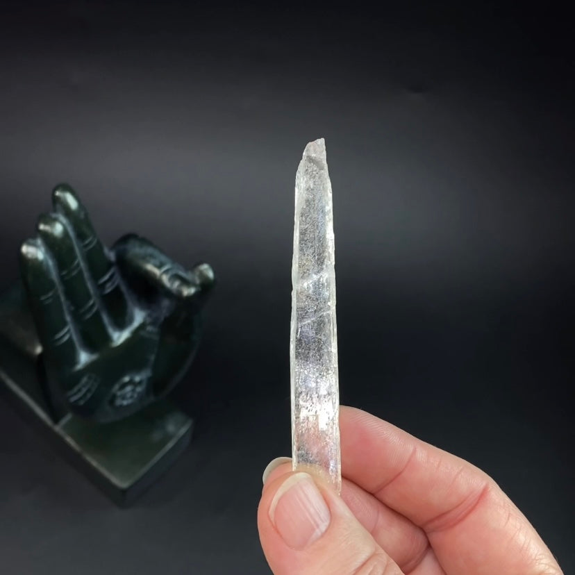 Natural Etched Spodumene Crystal Blade Clear Kunzite, Triphane from Minas Gerais, Brazil
