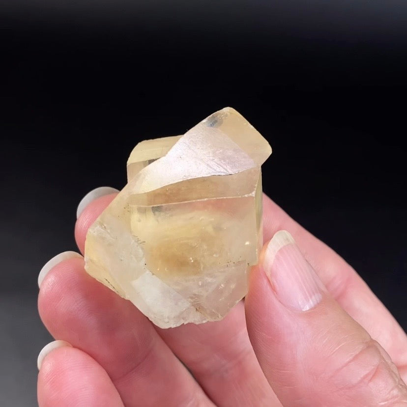 Light Golden Twinned and Inter Grown Calcite Crystals