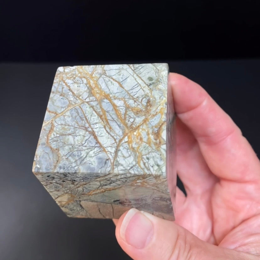 Green Malingano Jasper, Chert Breccia, Polished Cube