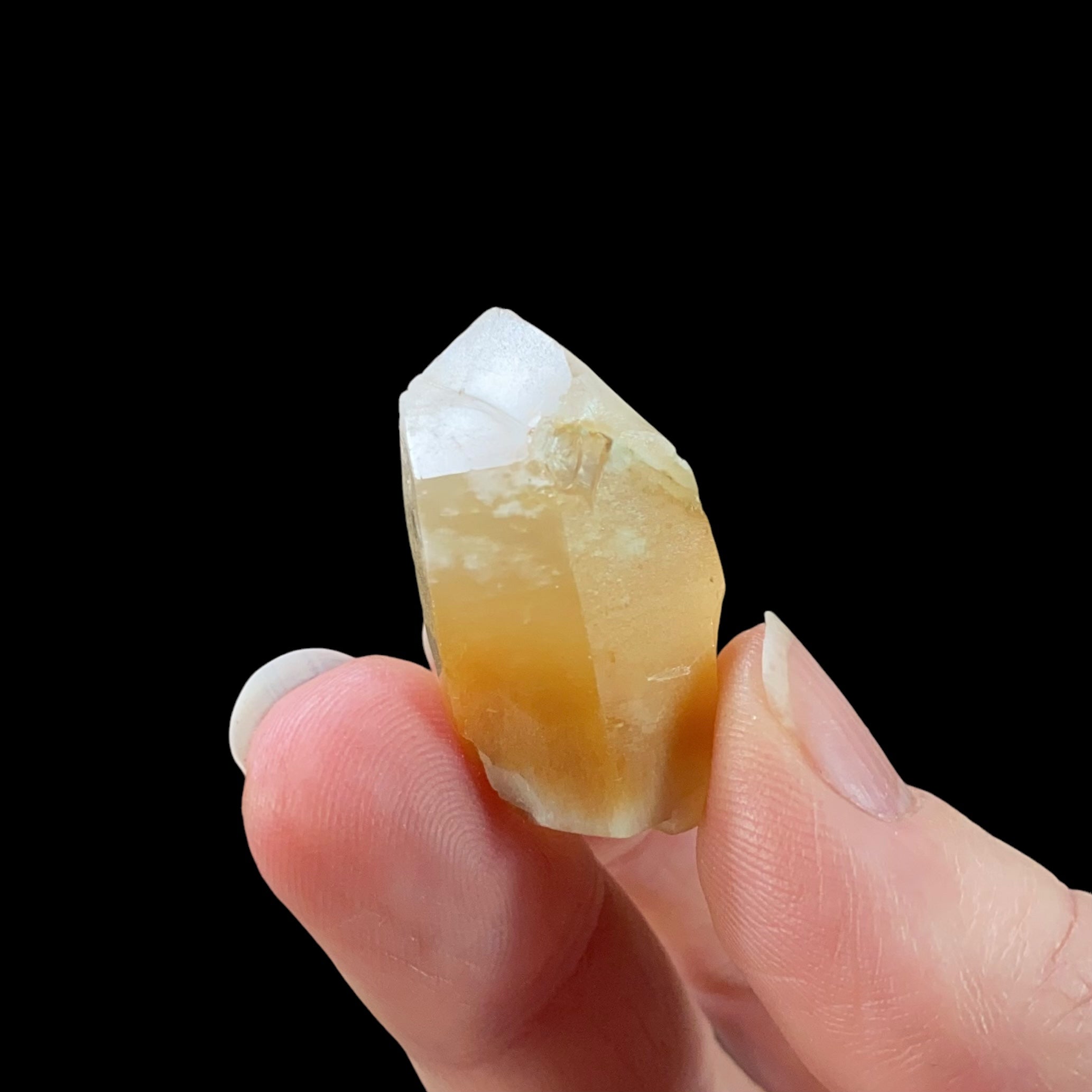 Trigonal Habit Bone Quartz Crystal with Halloysite Inclusions