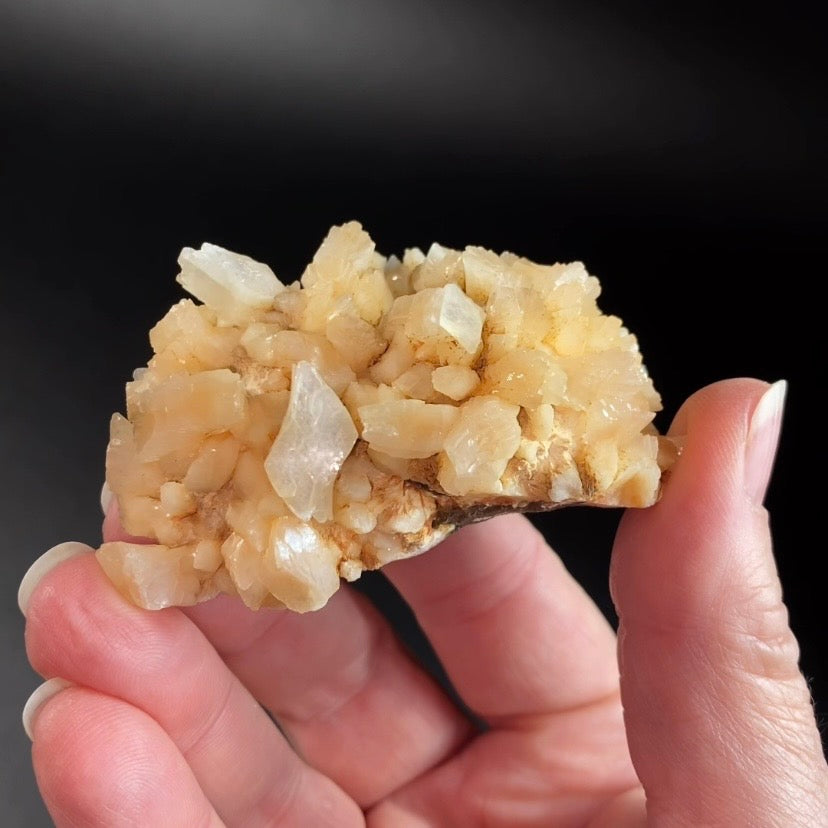 Pale Orange & Clear Heulandite Fan Crystal Cluster
