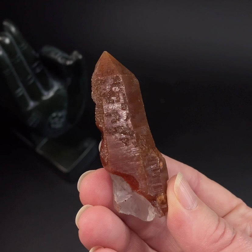 Red Hematite Quartz Crystal Specimen from Tourash, Morocco