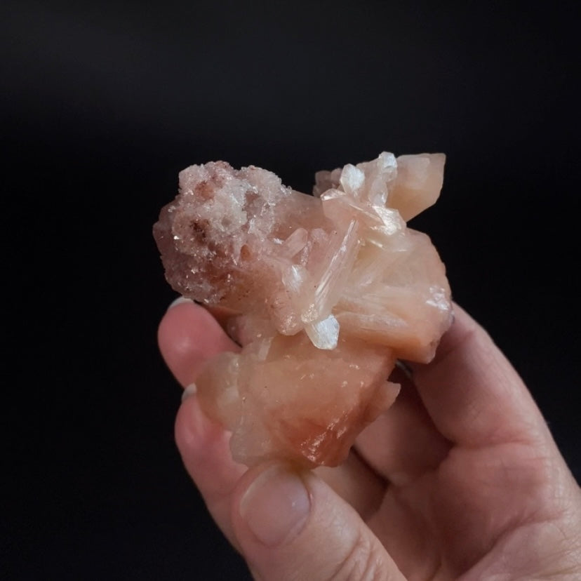 Peach and Red Hematite Stilbite Cluster, Maharashtra, India