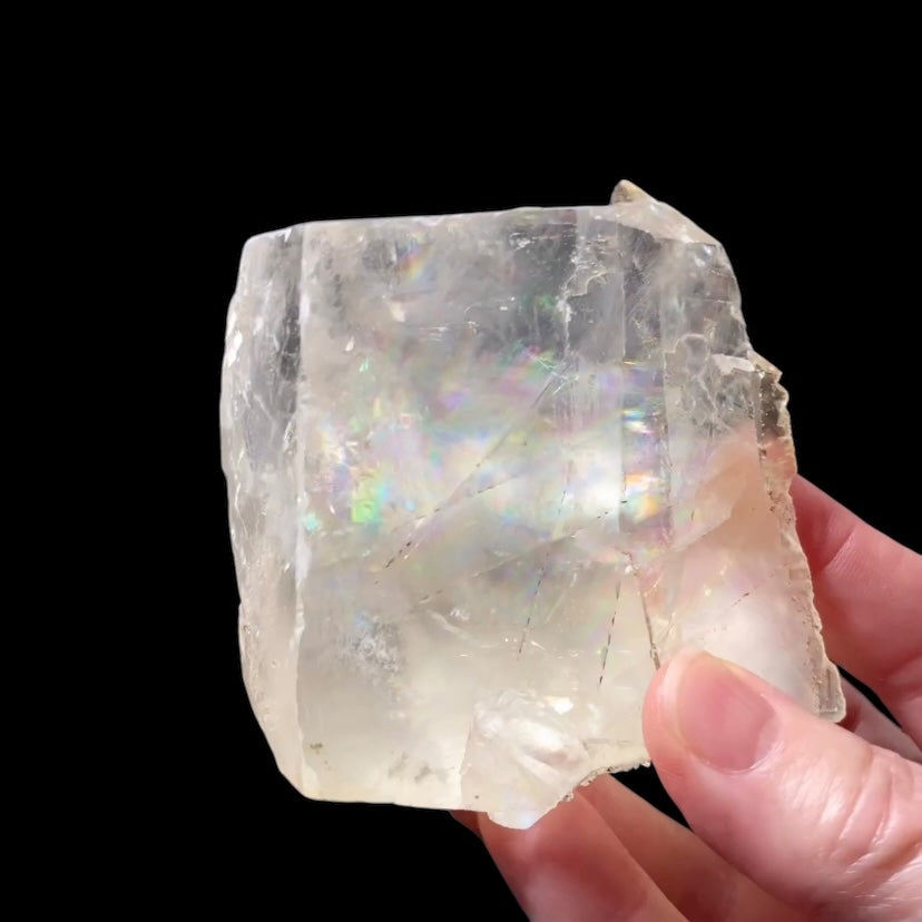 Light Golden Calcite Crystal with Rainbows Galore