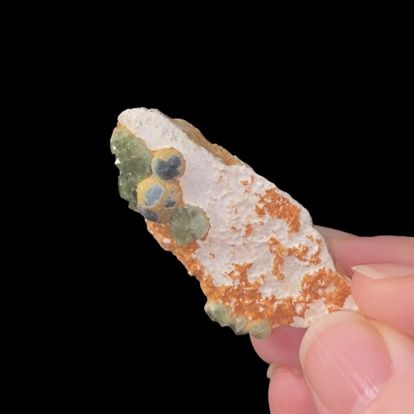 Green Demantoid Garnet Crystals on Matrix