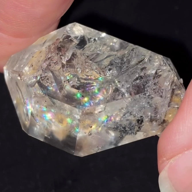 Double Terminated Herkimer “Diamond” Quartz Crystal with Rainbows