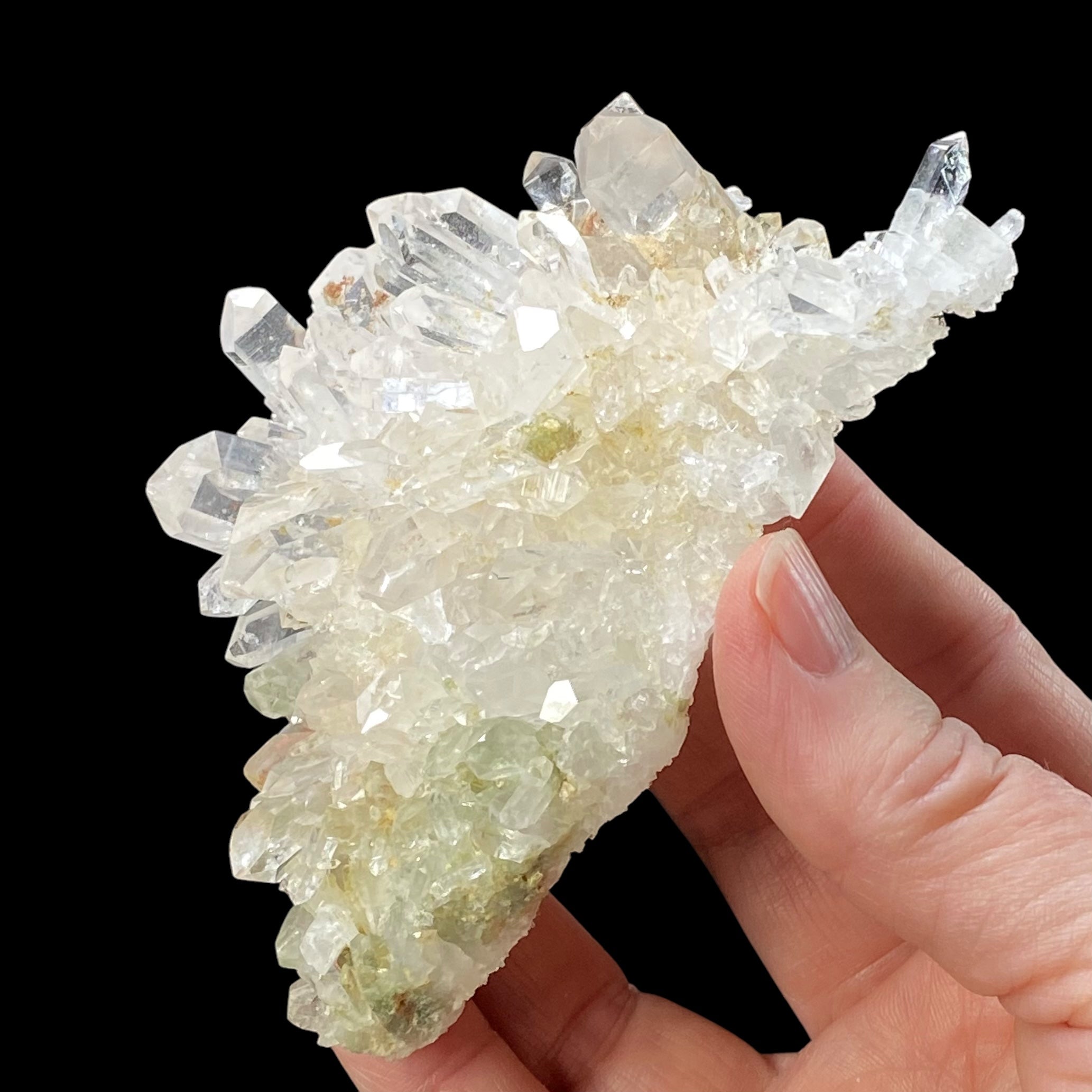 Chlorite Included Quartz Crystal Cluster