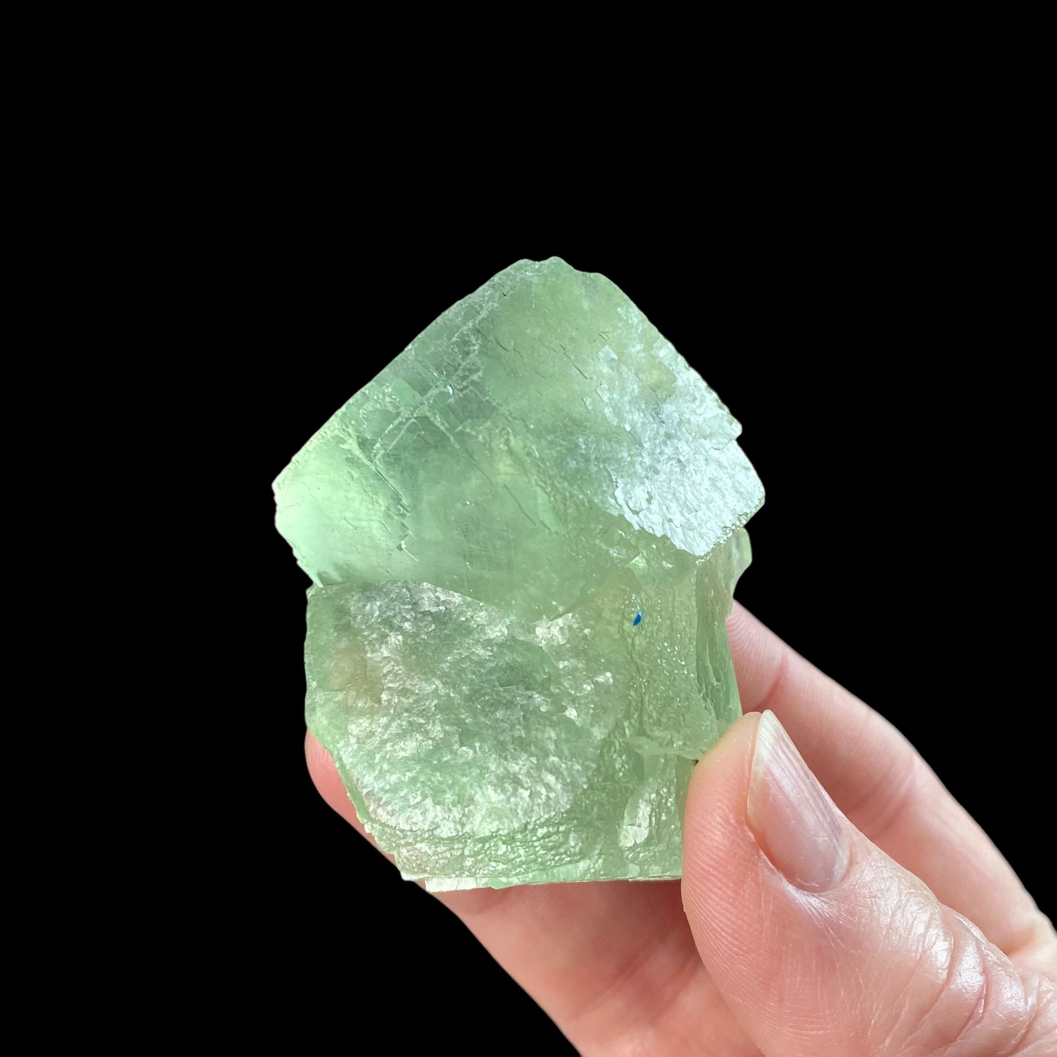 Clear Green Cubic Fluorite Cluster