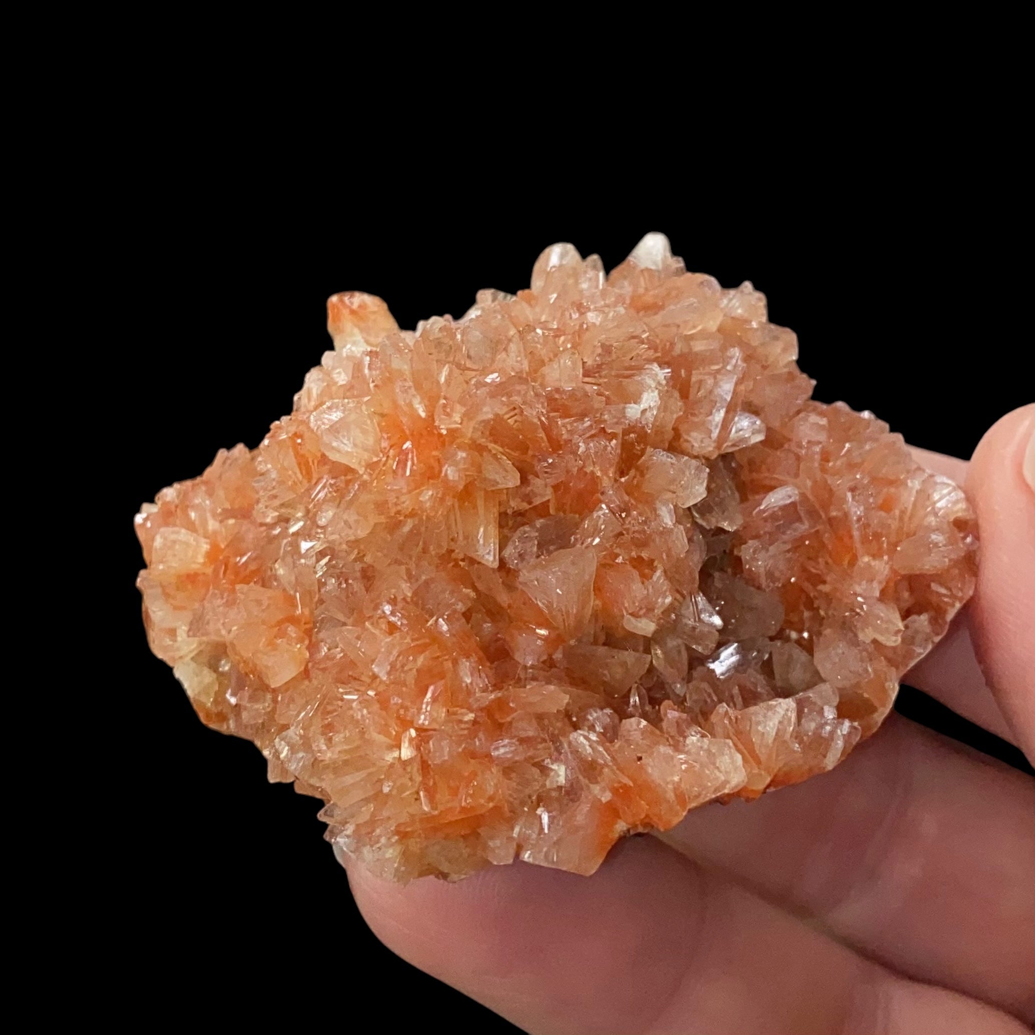 Orange & Clear Heulandite Fan Crystal Cluster