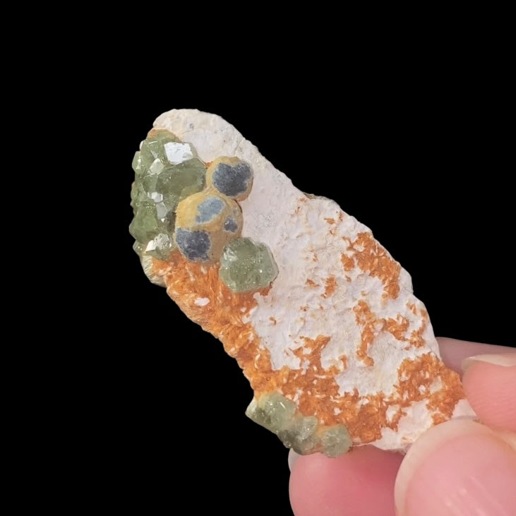 Green Demantoid Garnet Crystals on Matrix