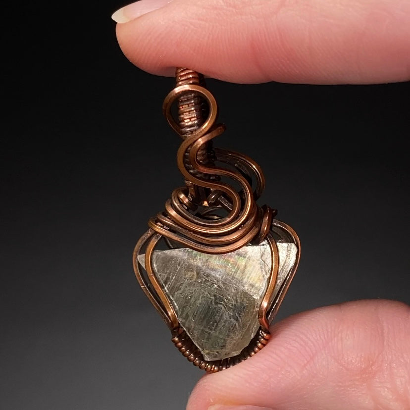 Reversible Turkish Diaspore Zultanite & Copper Wire Wrapped Pendant