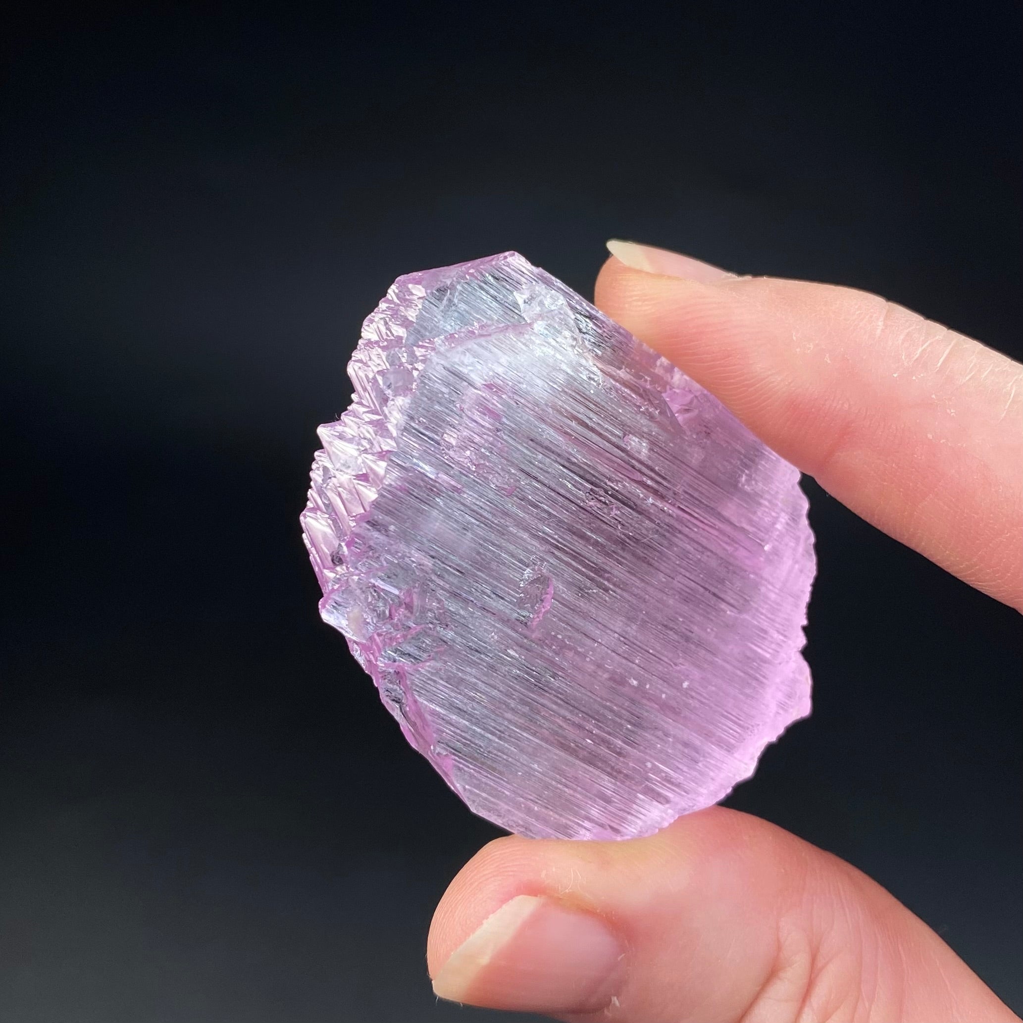 Pink Kunzite Spodumene Crystal, Fluorescent with Multiple Terminations