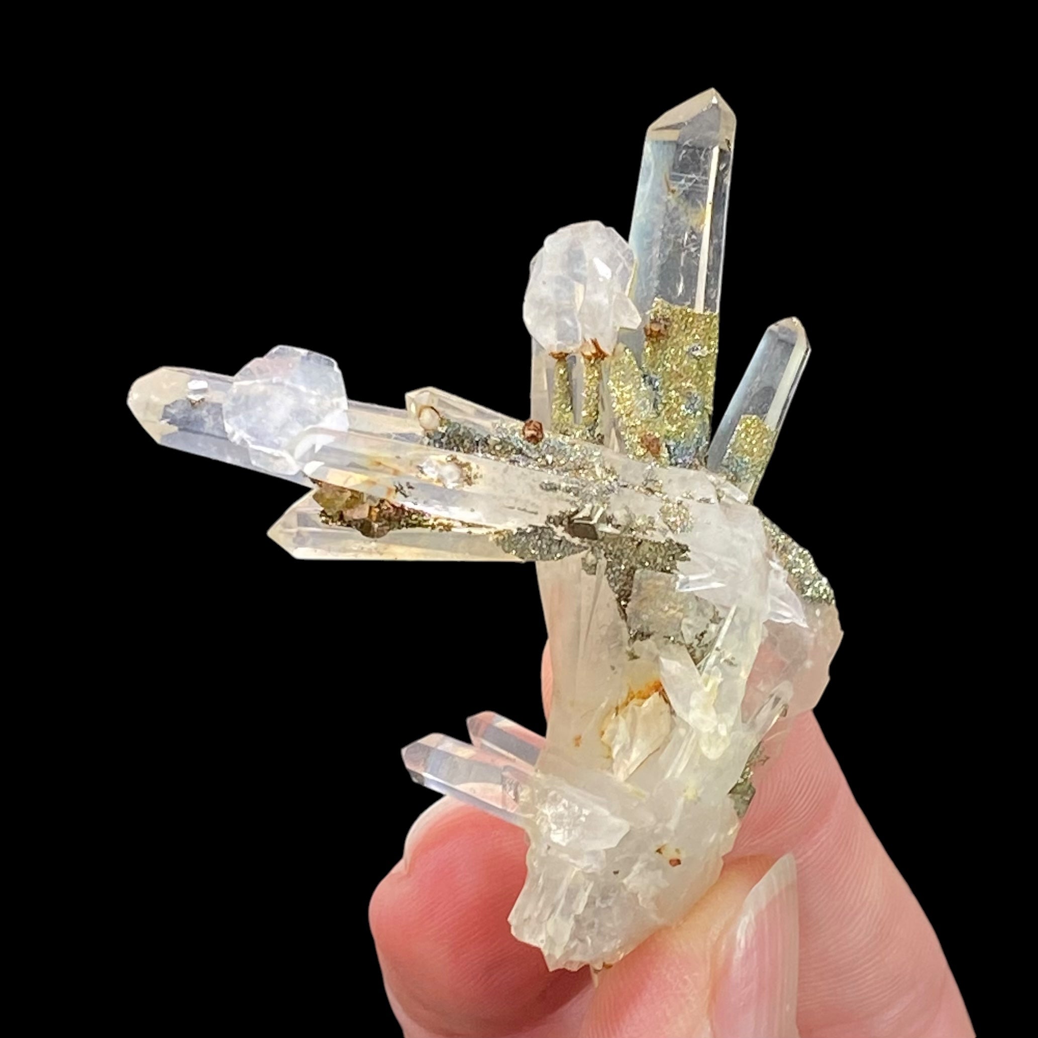 Quartz Cluster with Iridescent Pyrite & Calcite, Trepca Mines, Kosovo