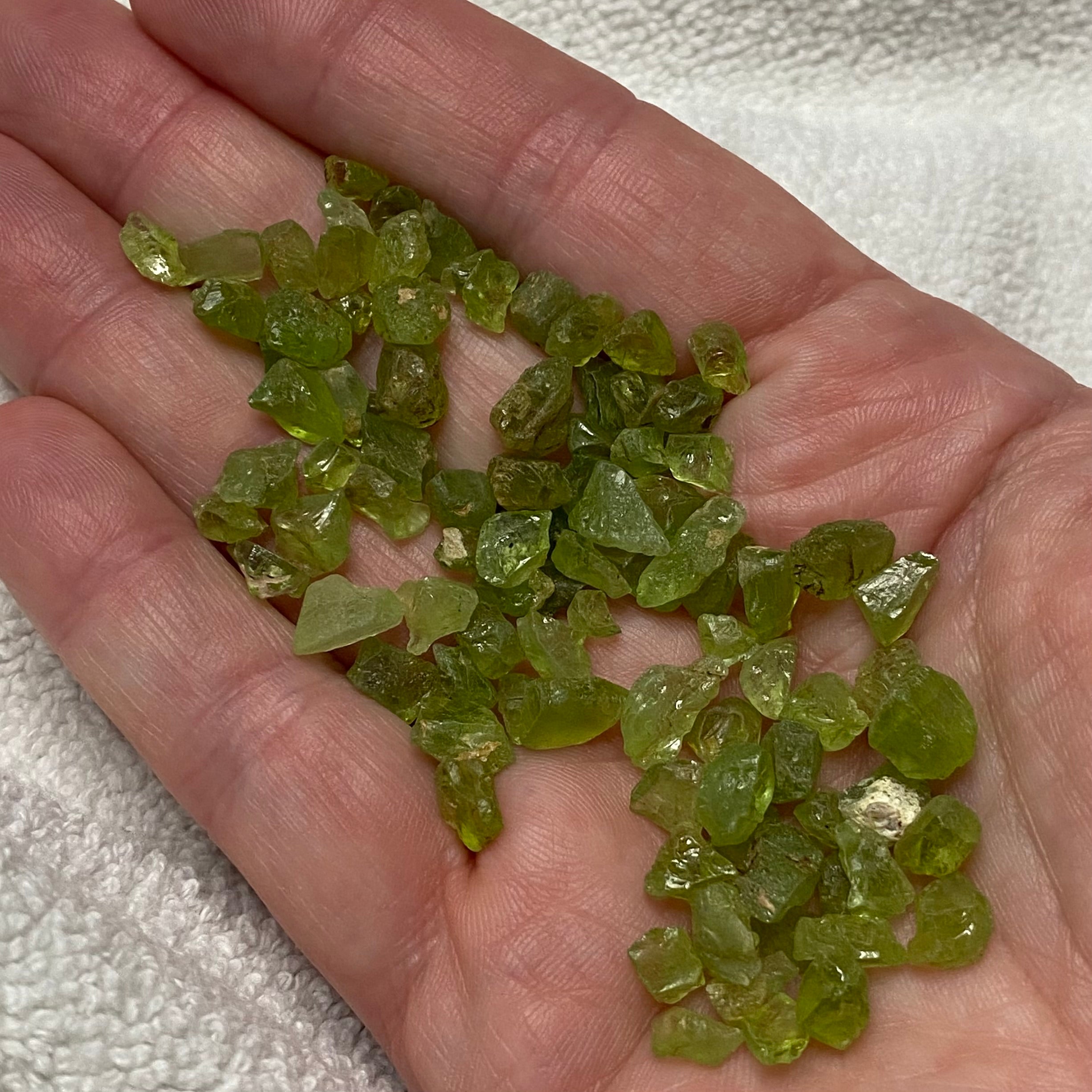 Lot of Green Peridot Crystals - Loose Gemstones