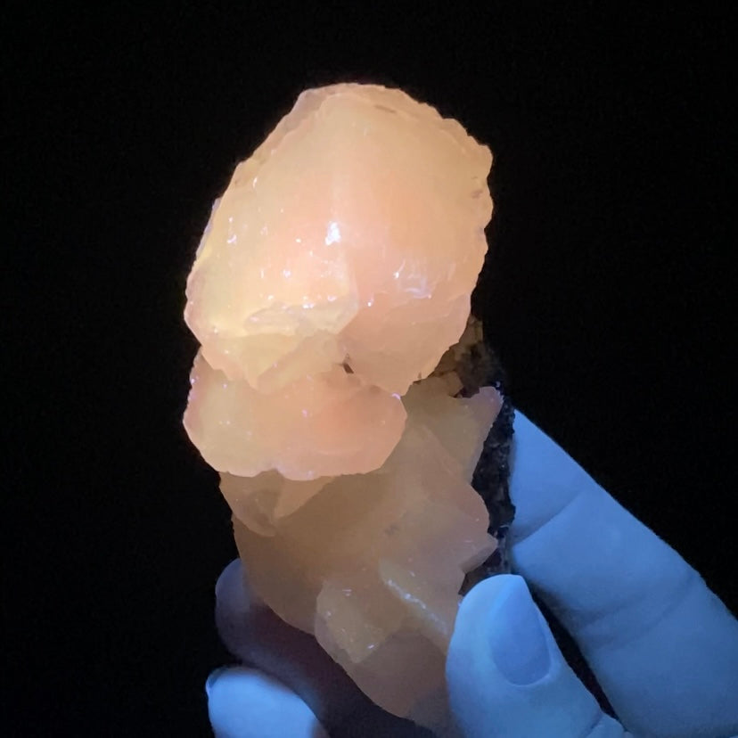 Fluorescent Calcite Specimen with Pyrite from Trepca Mine Complex, Kosovo