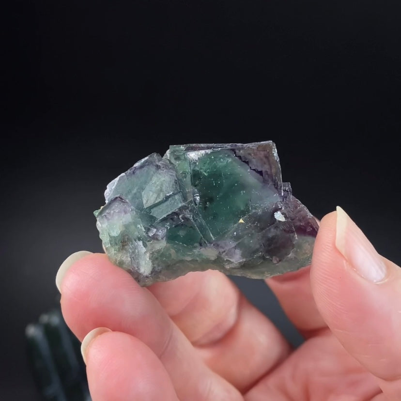 Green and Purple Cubic Fluorite Specimen, Okorusu Mine, Namibia